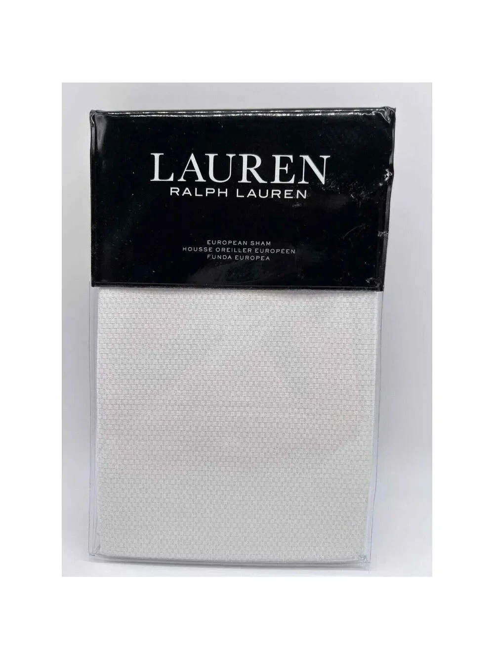 Ralph Lauren EDEN White/Blue Trim Pique EURO Sham 26x26 $135 NWT!
